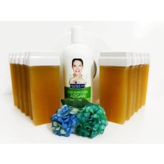 Set 12 Rezerve Ceară cu Miere + Ulei și H&acirc;rtie &ndash; Epilare Naturală și Eficientă
