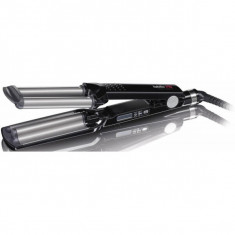 Ondulator BaByliss Pro 2369TTE, 3 elementi titanium - tourmaline, 5 trepte de temperatura, Generator de ioni negativi, Negru