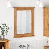 Oglinda baie vidaXL maro miere 55.5x5x70cm lemn masiv pin, oglinda decorativa interioara cu depozitare