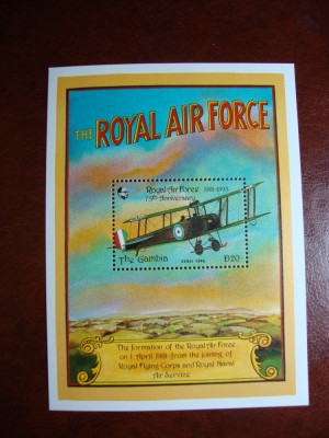 GAMBIA 1993 BLOC AVIATIE MNH foto