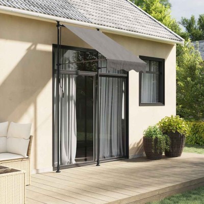 vidaXL Copertină retractabilă, antracit, 100x150 cm, textil și oțel 368736 foto