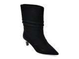 Botine elegante IMAGE negre, 9A737, din piele intoarsa