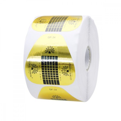 Sabloane constructie unghii din hartie, Global Fashion, GF-34, 500 buc, auriu foto