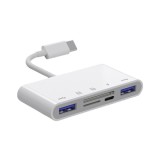 Cumpara ieftin Hub USB-C OEM NK-1032TC, 2 x USB-A - 1 x USB-C - 1 x SD - 1 x microSD, Alb, Universal