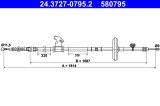 Cablu Frana de Parcare ATE 24.3727-0795.2 Opel Astra J Cruze Vauxhall Chevrolet