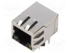 Conector RJ45 soclu ecranat cu diodă LED THT ADAM TECH