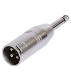 Adaptor 3 pini XLR tata - JACK 6.35 mm tata MONO metal BST 18-5575