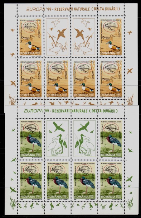 ✅RO 1999 ,LP 1485b ,&quot;Europa&#039;99-Rezervatii naturale&quot;mcoli de 6 serii/2viniete,MNH