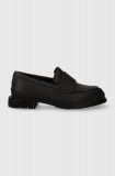 Camper mocasini de piele Pix femei, culoarea negru, cu toc plat, K201627.001