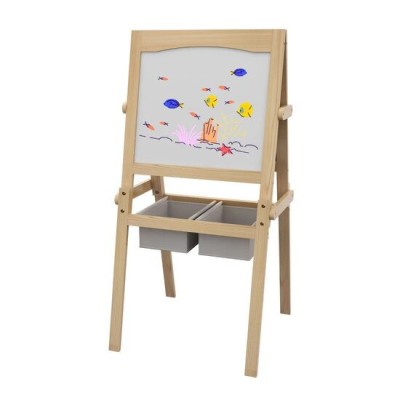 Tabla tip sevalet pentru desen/pictura, cu 2 fete, 3 in 1, 2 compartimente, 58x50.5x109 cm foto