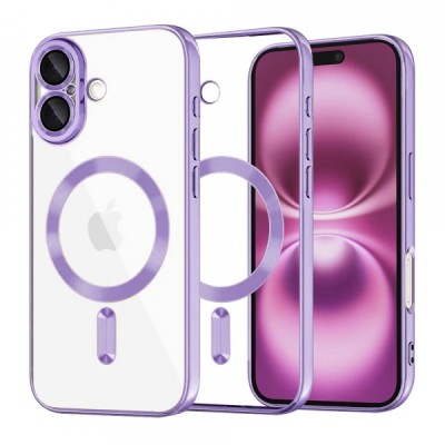 Husa MagSafe pentru Apple iPhone 16 Plus, Techsuit, Luxury Crystal, Mov Deschis foto
