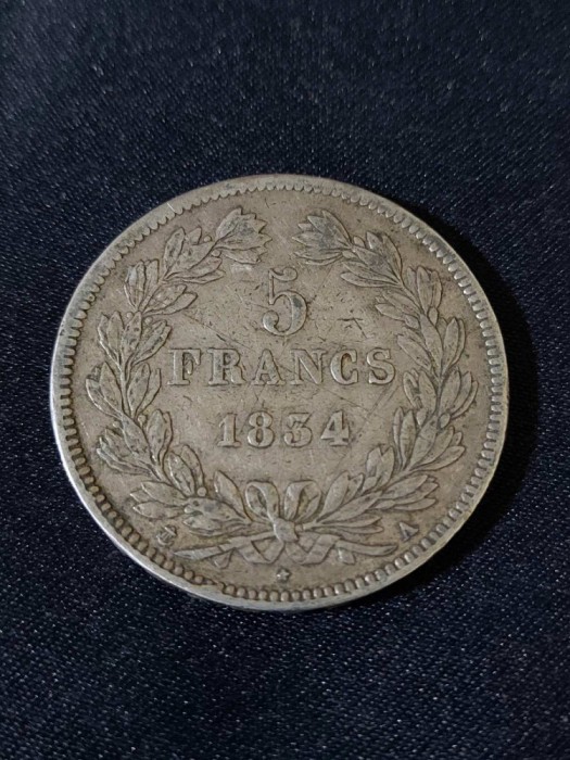 Franța 1834 A - 5 Franci - Monedă de argint #2