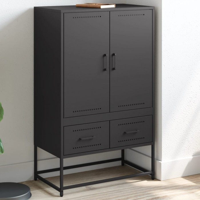 vidaXL Dulap &icirc;nalt, negru, 68x39x111,5 cm, oțel