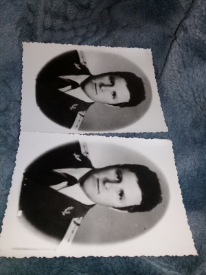 2 fotografii vechi,portret/ofiter militar/tinuta militara/epoleti/grade/petlite foto