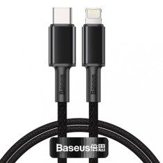 CABLU alimentare si date Baseus High Density Braided, Fast Charging Data Cable pt. smartphone, USB Type-C la Lightning PD 20W, braided, 1m, negru &quot;CAT