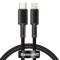 CABLU alimentare si date Baseus High Density Braided, Fast Charging Data Cable pt. smartphone, USB Type-C la Lightning PD 20W, braided, 1m, negru &quot;CAT