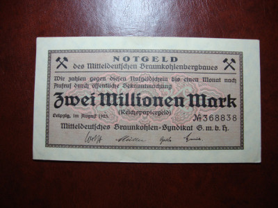 GERMANIA 2.000.000 MARK 1923 EXCELENTA foto