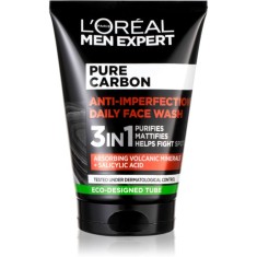 L&rsquo;Or&eacute;al Paris Men Expert Pure Carbon gel de curatare 3 in 1 impotriva imperfectiunilor pielii 100 ml