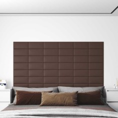 vidaXL Panouri de perete 12 buc. maro 30x15 cm piele ecologică 0,54 m&sup2; 343777