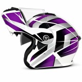 Cumpara ieftin Casca Moto/Scuter Flip-Up FIXATO Nova, Viziera Dubla, Protectie UV, Mov, L 59-60cm