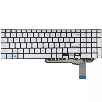 Tastatura Laptop, Asus, VivoBook 17 X1703Z, X1703ZA, iluminata, argintie, layout US foto