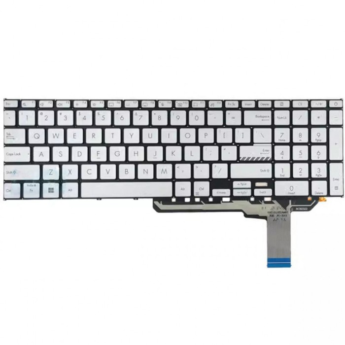 Tastatura Laptop, Asus, VivoBook 17 X1703Z, X1703ZA, iluminata, argintie, layout US