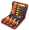 Set 11 Scule de Mana Izolate Tolsen VDEline PREMIUM, Clesti, Surubelnite, Tester Tensiune, Cutit Cablu, Standard EN60900