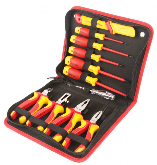 Set de 11 unelte de mana izolate, VDEline PREMIUM, Tolsen
