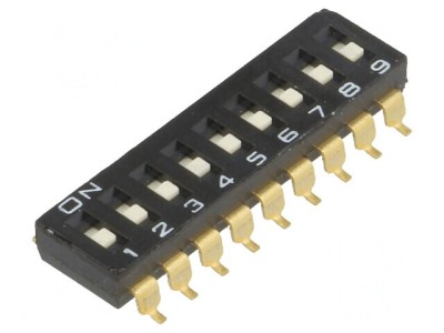Comutator DIP-SWITCH 9 Secțiuni ON-OFF 0.025A 24VDC foto