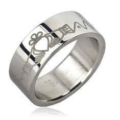 Inel din oțel - model inel irlandez, lanț &icirc;n zig-zag - Marime inel: 67