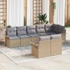 VidaXL Set de canapele pentru grădină cu pernă 8 pcs Bej Rattan poli 3345410