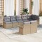 vidaXL Set de canapele pentru grădină cu pernă 8 pcs Bej Rattan poli 3345410