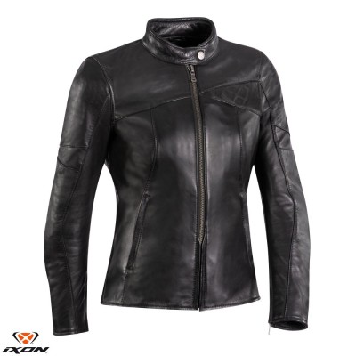 Geaca (jacheta) femei pentru scuter - motocicleta piele Urban/Heritage Ixon All season model Cranky LS culoare: negru Negru 4XL foto
