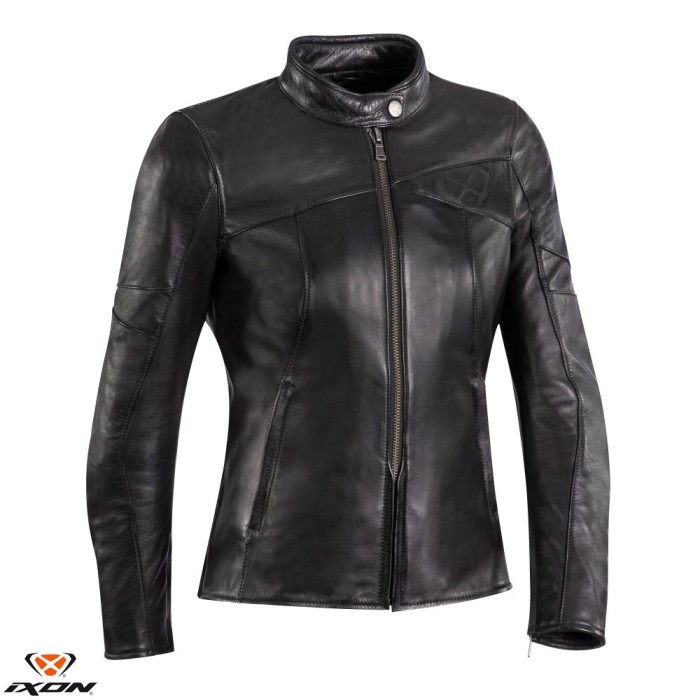 Geaca (jacheta) femei pentru scuter - motocicleta piele Urban/Heritage Ixon All season model Cranky LS culoare: negru Negru 4XL
