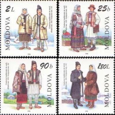 MOLDOVA 1998, Costume populare, serie neuzata, MNH foto