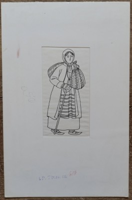 Ilustratie originala de Mihail Boitor pt volumul 1 &amp;quot;Mode si vesminte din trecut&amp;quot; foto