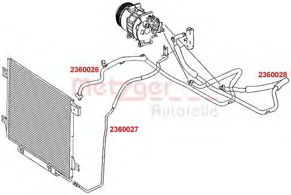 Conducta inalta presiune,aer conditionat MERCEDES A-CLASS (W169) (2004 - 2012) METZGER 2360027