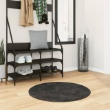 vidaXL Covor pufos &quot;PAMPLONA&quot; cu fire &icirc;nalte, antracit modern &Oslash; 80 cm