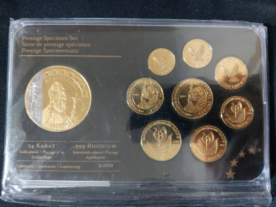 Set Euro - Probe - Vatican 2014 + medal placate cu aur foto