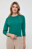Marella pulover femei, culoarea verde, light