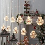 Cumpara ieftin Instalatie pentru craciun tip globuri cu LED si figurine Mos Craciun, 10 globuri