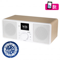 Radio 5 in 1 internet global, Bluetooth/Wi-Fi/LAN, stiluri EQ, AUX, telecomanda, bass-reflex 2x5W, alb foto