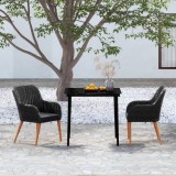 VidaXL Set mobilier de grădină cu perne, 3 piese, negru