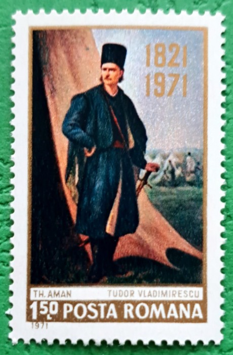 TIMBRE ROMANIA MNH LP753/1971-150 ani de la moartea lui Tudor Vladimirescu -Serie simplă
