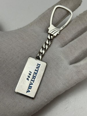 BRELOC CHEI ARGINT 925 - LINGOU 999.99 - 45g. - Vintage ! foto