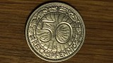 Germania - moneda de colectie istorica - 50 pfennig / reichspfennig 1928 F (Stuttgart) AU/UNC - Weimar Republic