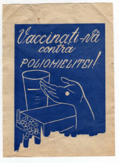 RECLAMA PROPAGANDA VACCINATI-VA CONTRA POLIOMIELITEI SANEPID 1962 MEDICINA foto