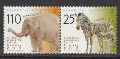 Kazakhstan, fauna, zoo, elefant, zebra, 2007, MNH** foto