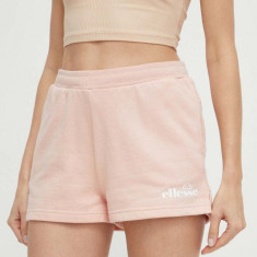 Ellesse pantaloni scurti Kyrana Short femei, culoarea roz, cu imprimeu, medium waist, SGP16456