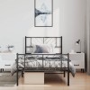 VidaXL Cadru pat metalic cu tăblii de cap/picioare, negru, 100x190 cm 372191